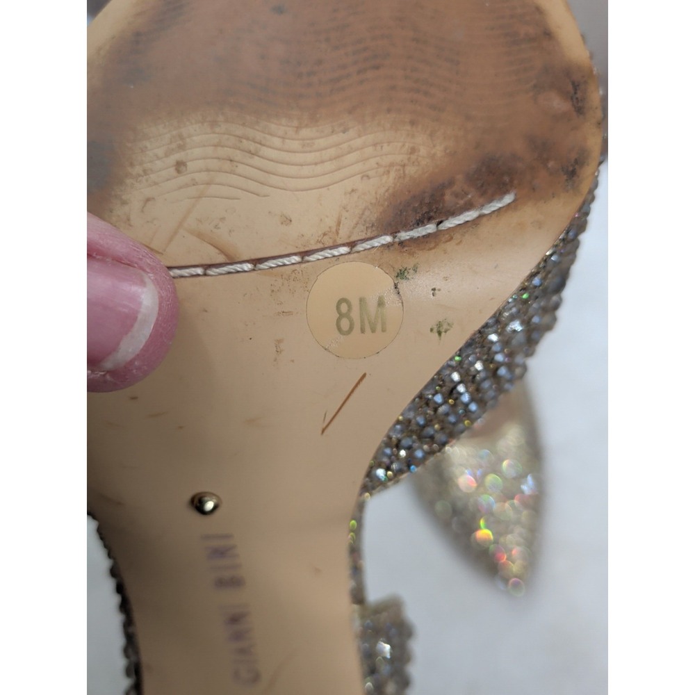Gianni Bini Gold Rhinestone Sequin Gold Heels - Picture 9 of 10